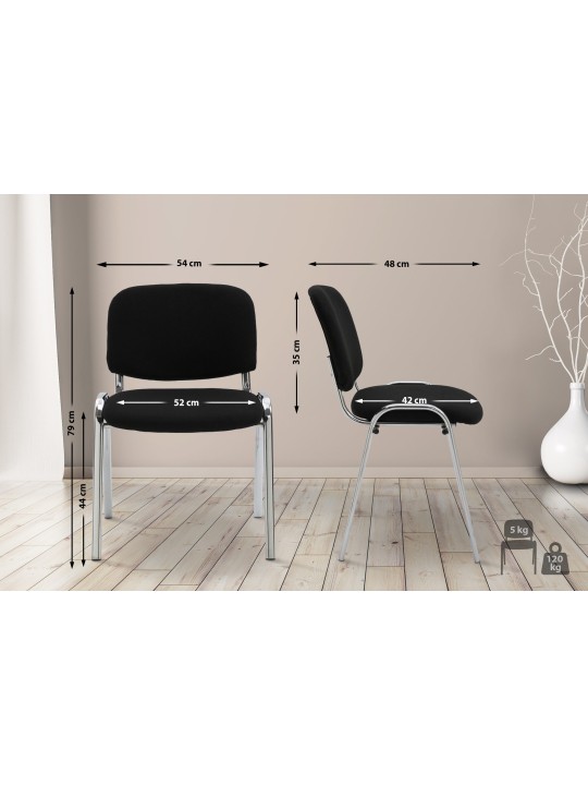 Bezoekersstoel Ken C stof, zwart Bezoekersstoel Ken C stof, zwart