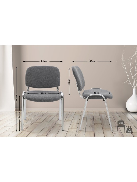 Bezoekersstoel Ken C stof, grijs Bezoekersstoel Ken C stof, grijs