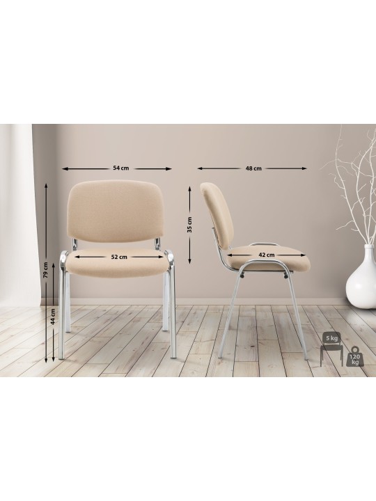 Bezoekersstoel Ken C stof, crème Bezoekersstoel Ken C stof, crème