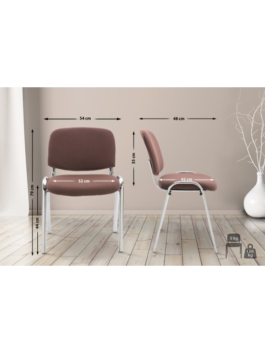 Bezoekersstoel Ken C stof, bruin Bezoekersstoel Ken C stof, bruin