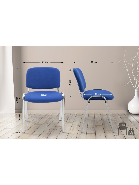 Bezoekersstoel Ken C stof, blauw Bezoekersstoel Ken C stof, blauw