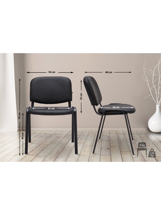 Bezoekersstoel Ken kunstleer, zwart Bezoekersstoel Ken kunstleer, zwart