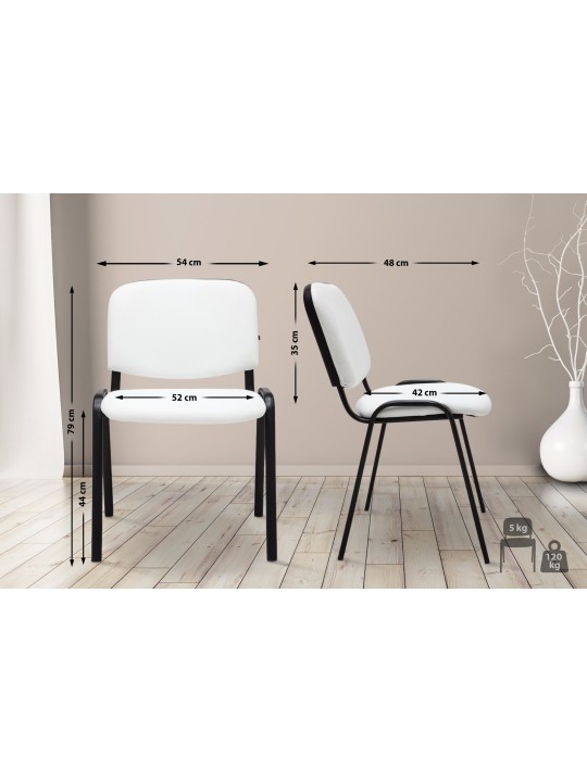 Bezoekersstoel Ken kunstleer, wit Bezoekersstoel Ken kunstleer, wit