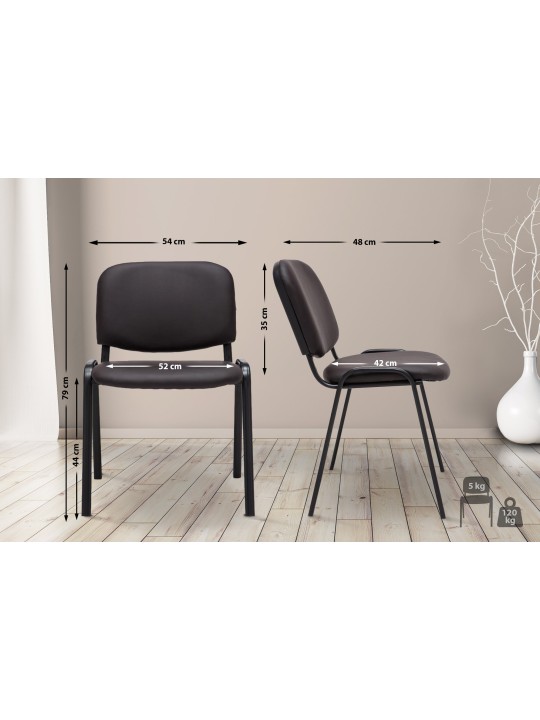 Bezoekersstoel Ken kunstleer, bruin Bezoekersstoel Ken kunstleer, bruin