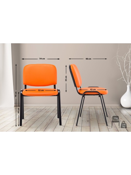 Bezoekersstoel Ken kunstleer, oranje