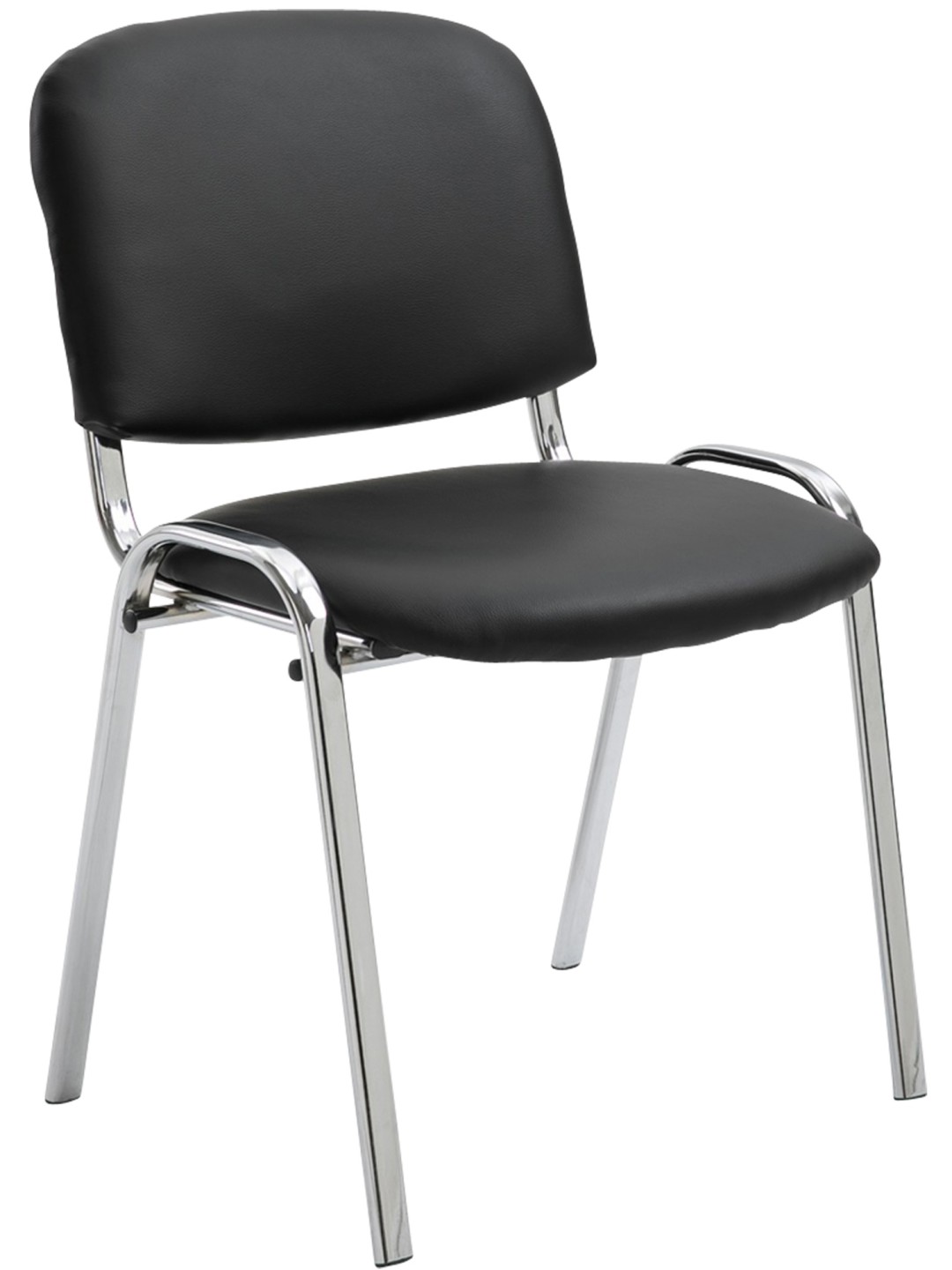 Bezoekersstoel Ken C kunstleer, zwart