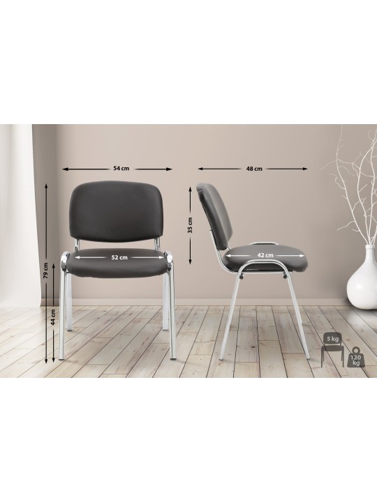 Besucherstuhl Ken C Kunstleder, bruin