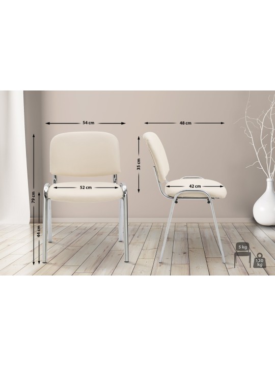 Bezoekersstoel Ken C kunstleer, crème Bezoekersstoel Ken C kunstleer, crème