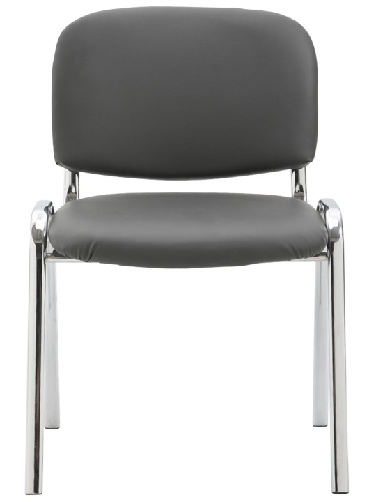 Bezoekersstoel Ken C kunstleer, grijs Bezoekersstoel Ken C kunstleer, grijs