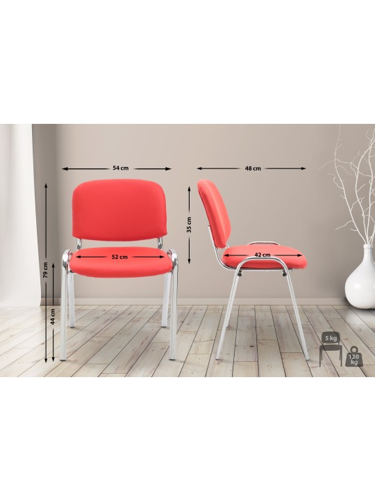 Bezoekersstoel Ken C kunstleer, rood Bezoekersstoel Ken C kunstleer, rood