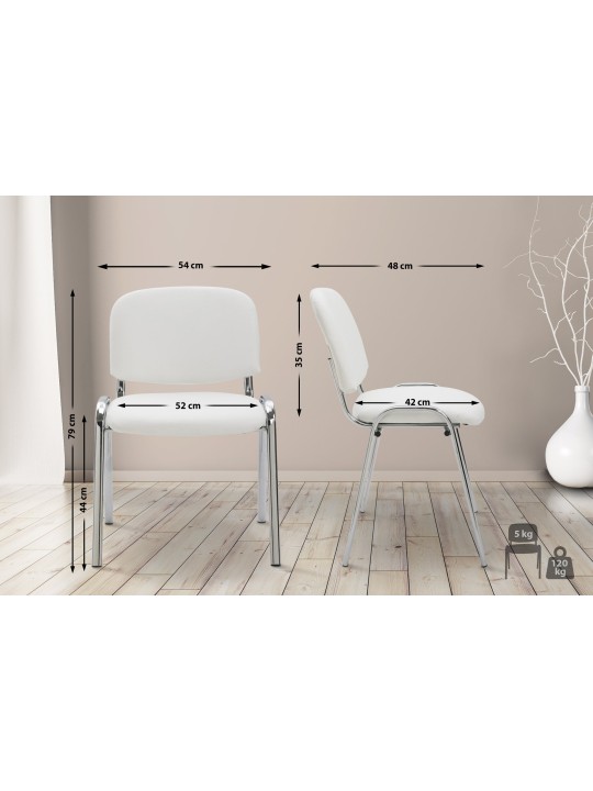 Bezoekersstoel Ken C kunstleer, wit Bezoekersstoel Ken C kunstleer, wit