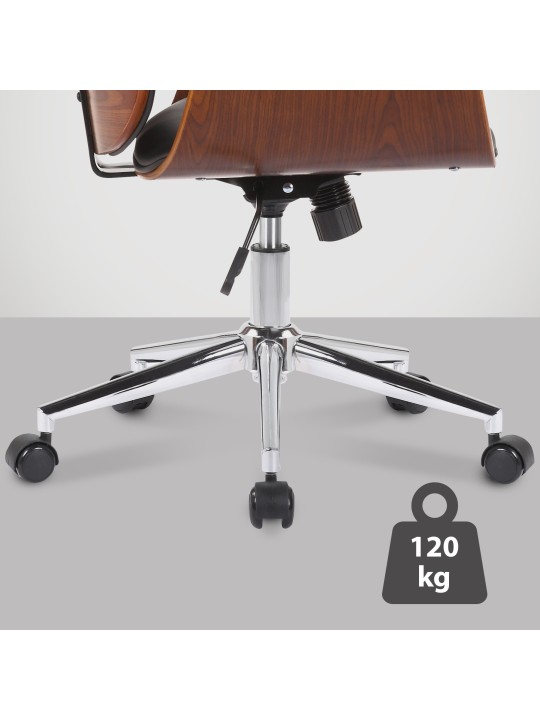 Bureaustoel Kemberg kunstleer, walnoot/zwart