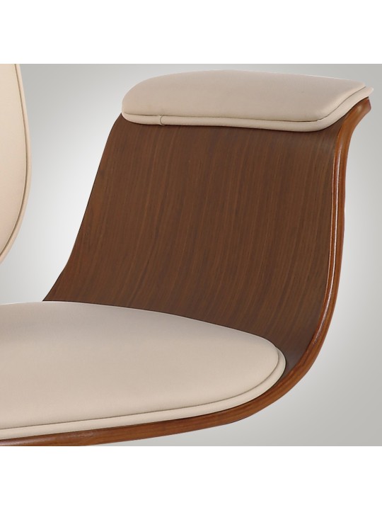 Bureaustoel Kemberg kunstleer, walnoot/crème