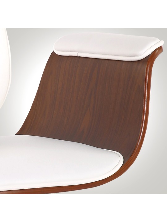 Bureaustoel Kemberg kunstleer, walnoot/wit