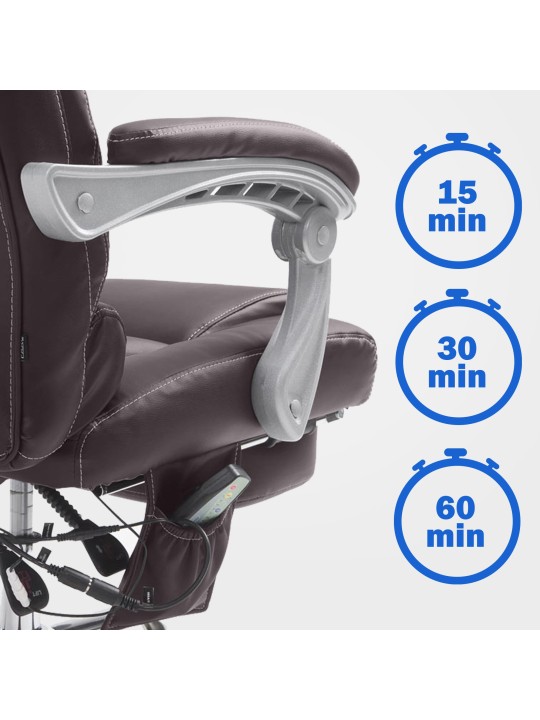 Bureaustoel Pacific met massagefunctie V2, bruin