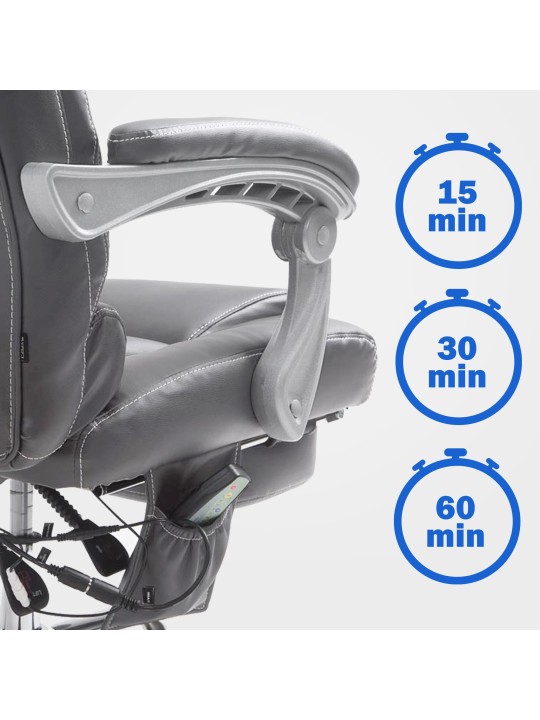 Bureaustoel Pacific met massagefunctie V2, grijs