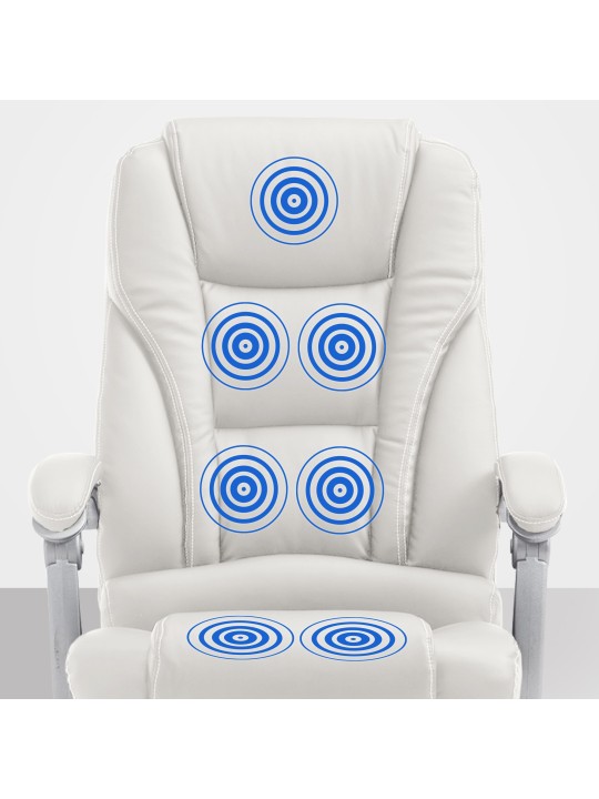 Bureaustoel Pacific met massagefunctie V2, wit