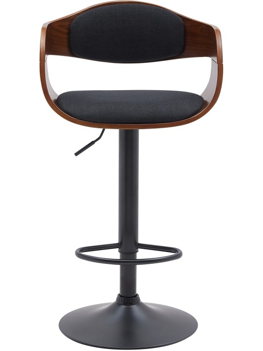 Set van 2 barkrukken Kingston B stof, walnoot/zwart