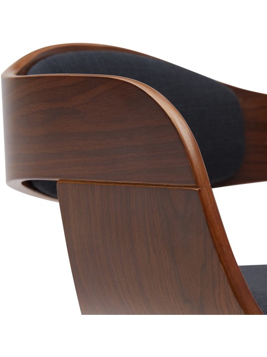 Set van 2 barkrukken Kingston B stof, walnoot/zwart