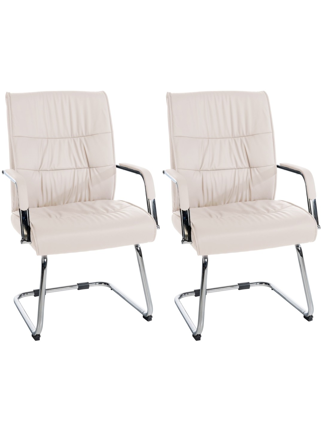 Set van 2 bezoekersstoelen Sievert, crème