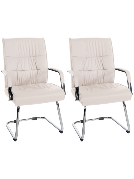 Set van 2 bezoekersstoelen Sievert, crème