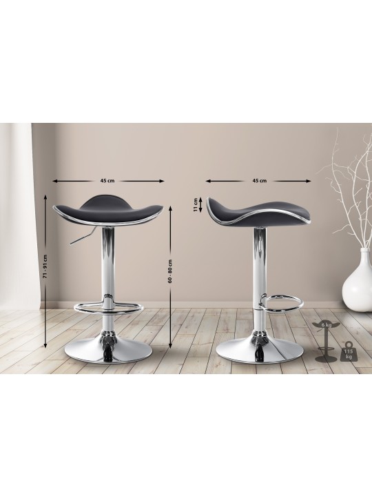 Barkruk Shanghai kunstleer C, zwart