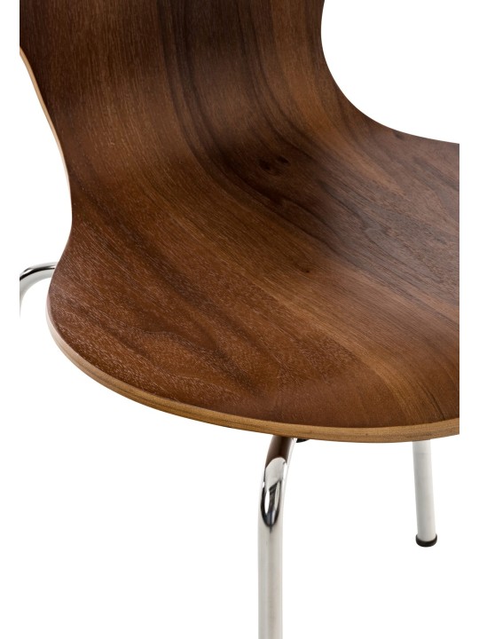 Bezoekersstoel Diego, walnoot