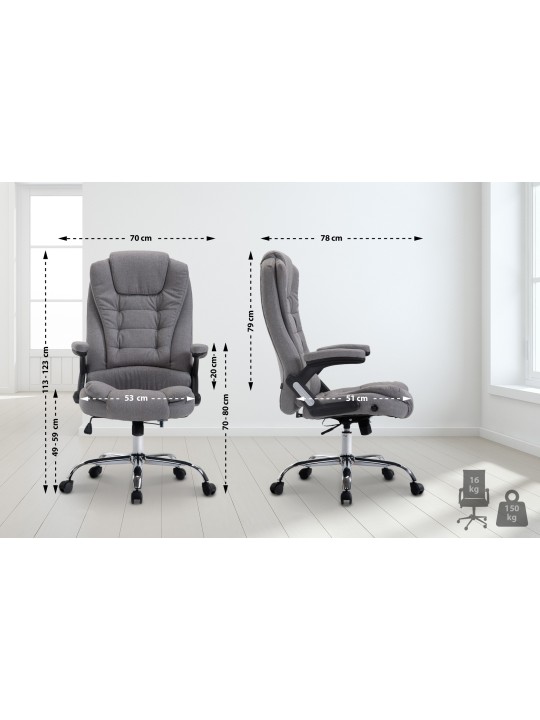 Bureaustoel Thor stof, grijs
