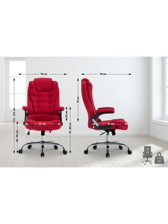 Bureaustoel Thor stof, rood