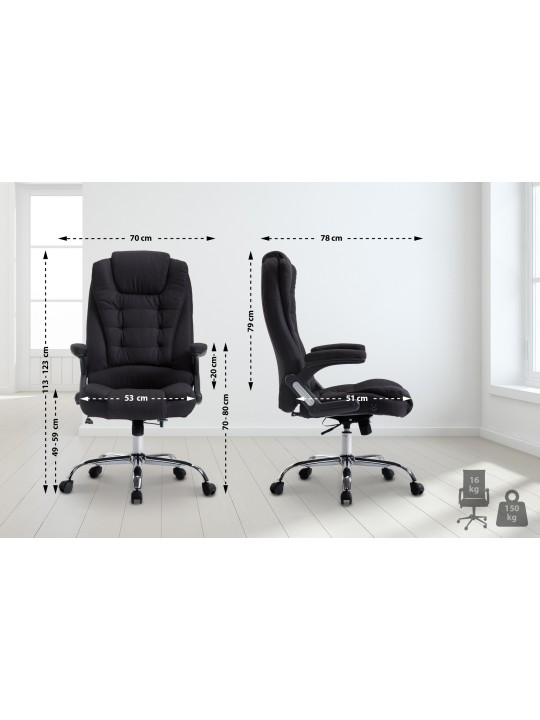 Bureaustoel Thor stof, zwart