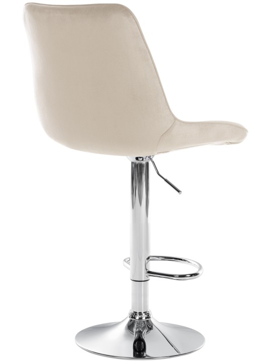 Set van 2 barkrukken Toni fluweel chroom, crème