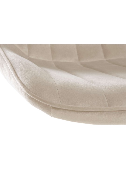 Set van 2 barkrukken Toni fluweel chroom, crème