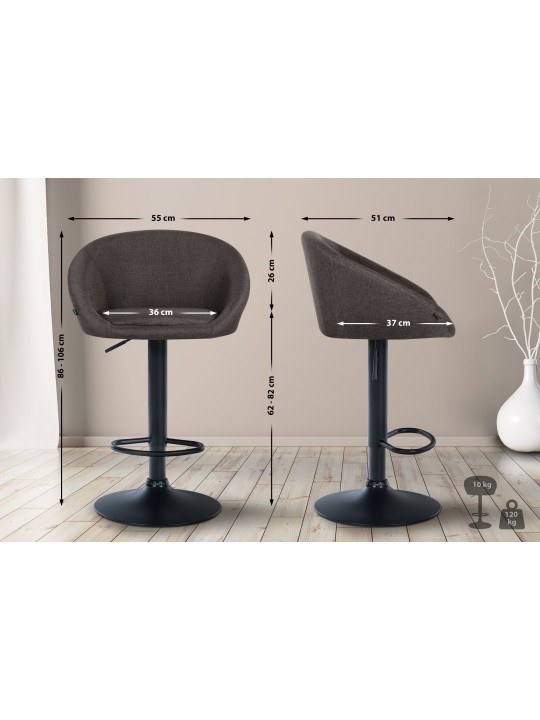 Barkruk Davie stof, donkergrijs Barkruk Davie stof, donkergrijs