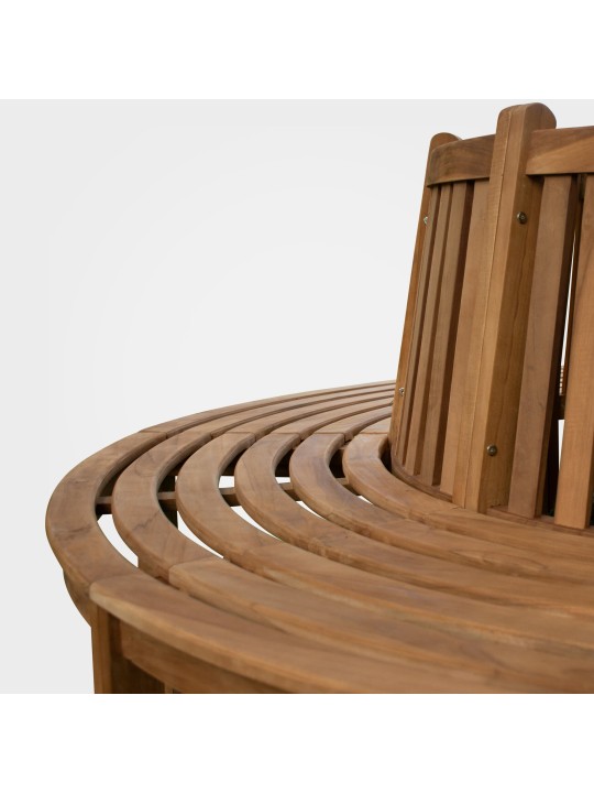 Boombank Nila 206cm rond met rugleuning, bruin