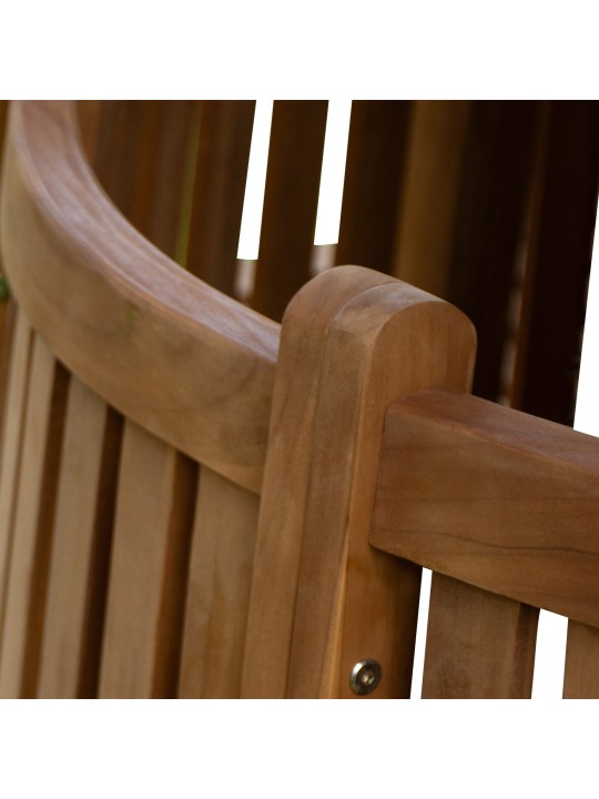 Boombank Nila 206cm rond met rugleuning, bruin