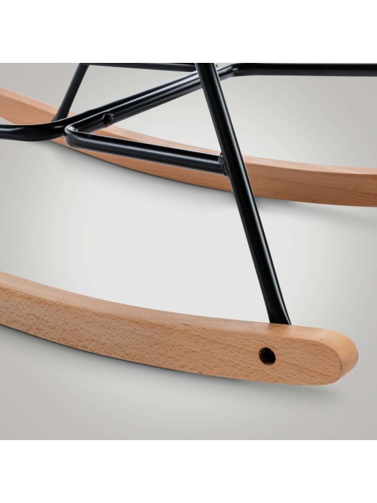 Schommelstoel Sanka fluweel, grijs