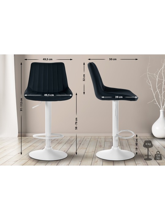 Set van 2 barkrukken Toni kunstleer, zwart Set van 2 barkrukken Toni kunstleer, zwart