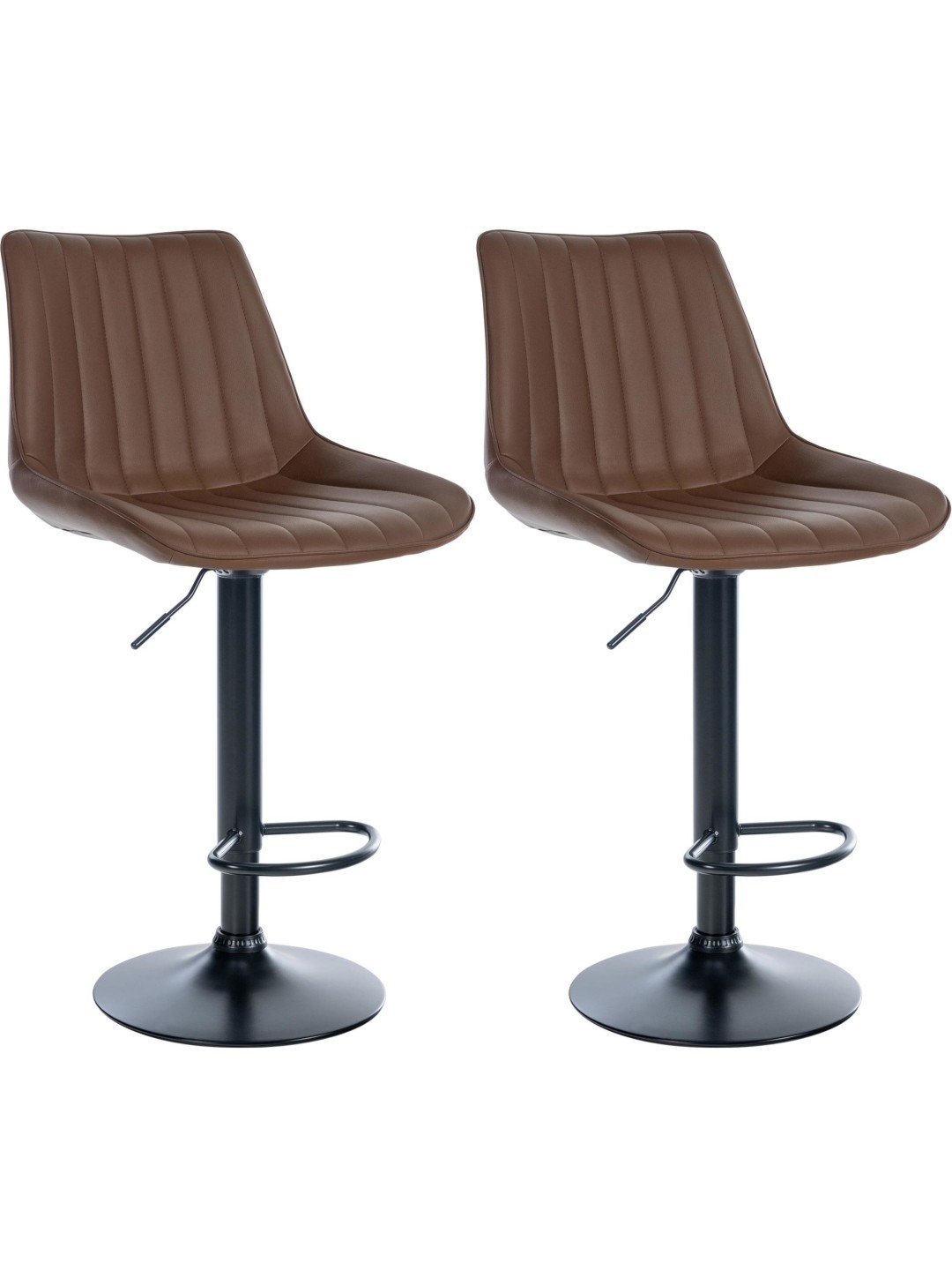 Set van 2 barkrukken Toni kunstleer, bruin