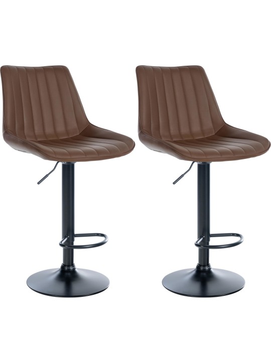 Set van 2 barkrukken Toni kunstleer, bruin