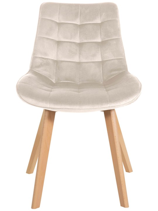 Set van 2 stoelen Brook fluweel, crème