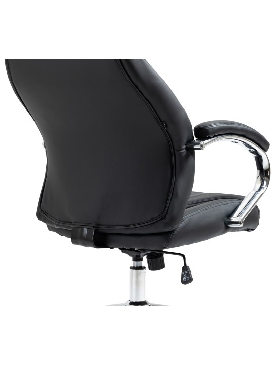 Wigan bureaustoel van echt leer, zwart