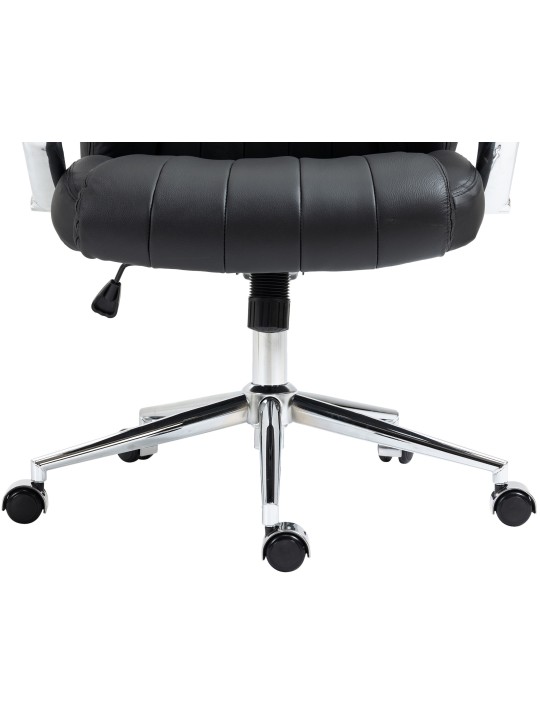 Wigan bureaustoel van echt leer, zwart