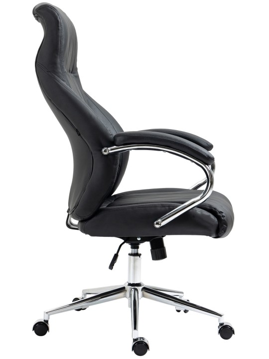Wigan bureaustoel van echt leer, zwart