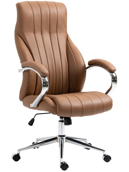 Bureaustoel Wigan echt leer, lichtbruin
