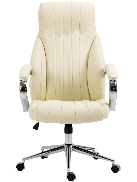 Bureaustoel Wigan echt leer, crème