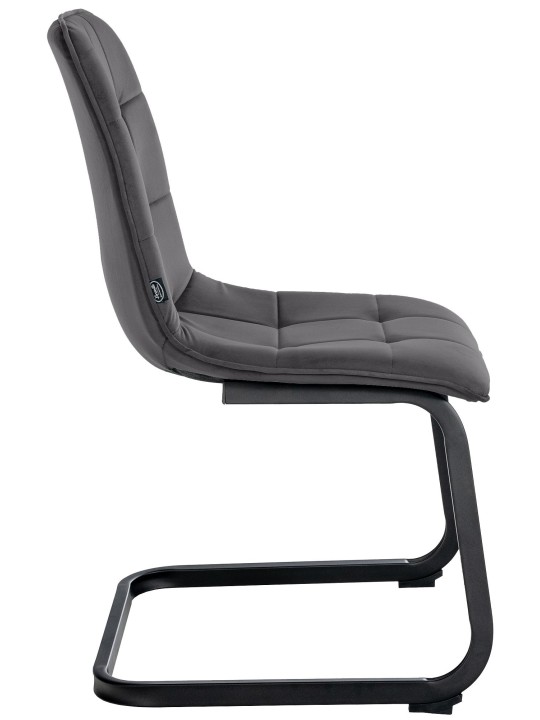 Vermont fluwelen eetkamerstoel, zwart