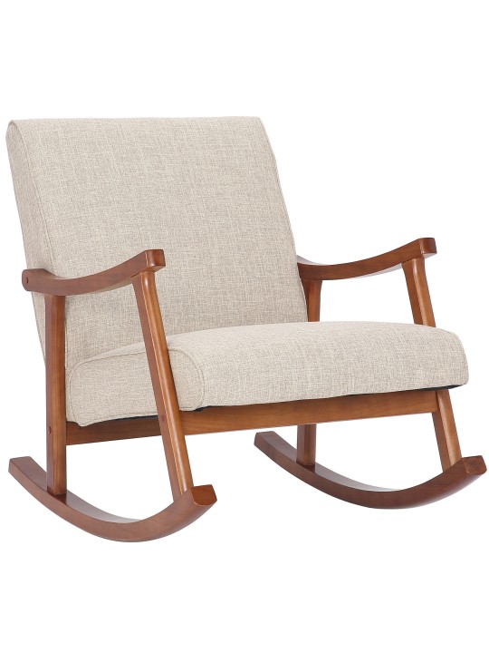 Schommelstoel Morelia stof walnoot, crème