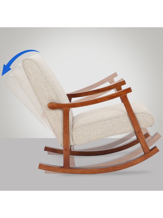 Schommelstoel Morelia stof walnoot, crème