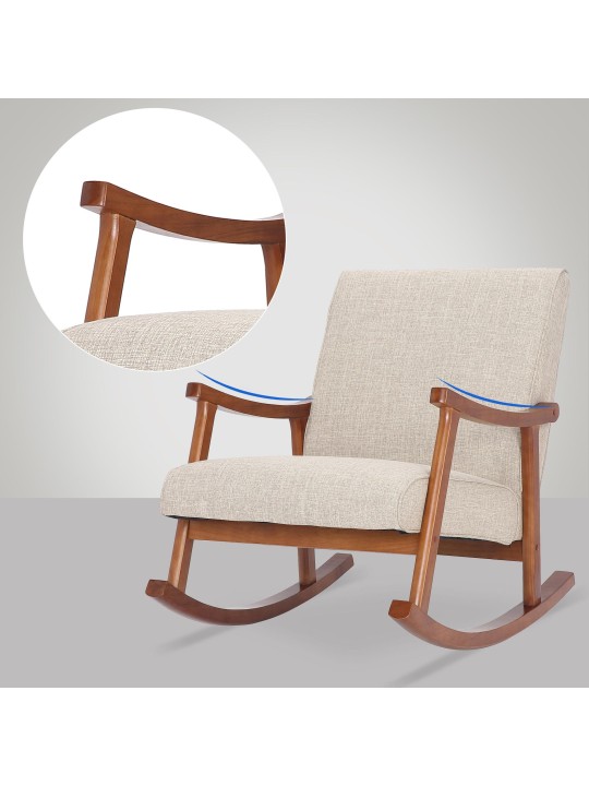 Schommelstoel Morelia stof walnoot, crème