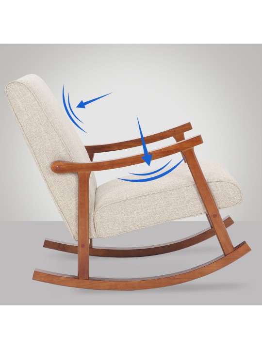Schommelstoel Morelia stof walnoot, crème